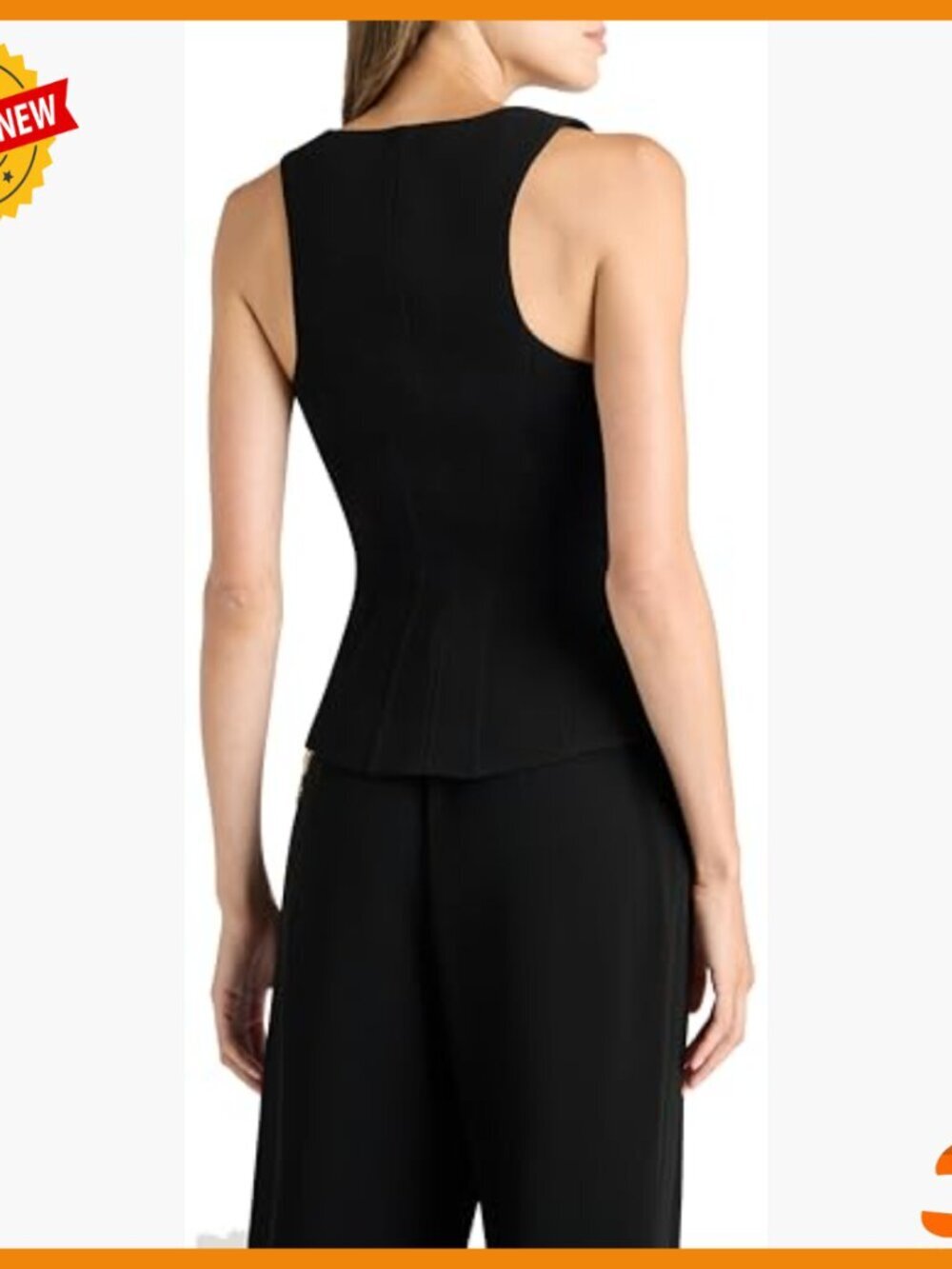 Sleeveless Snap Closure Vest with Brooch Embellishments, Dry Clean Only - Picture 2 of 4